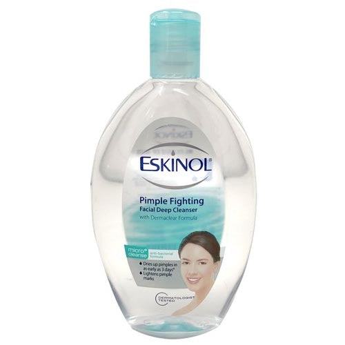Eskinol – Pimple Fighting – Facial Deep Cleanser with Dermaclear Formula – Micro Cleanse – Anti-Bacterial Formula – 225 ML