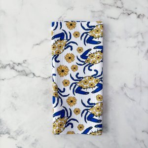 Jami Creates – Maryland Blue Crab Patterned Waffle Kitchen Dish Towel: