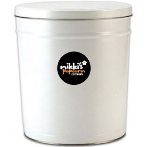 6.5 Gal White Gourmet Popcorn Tin