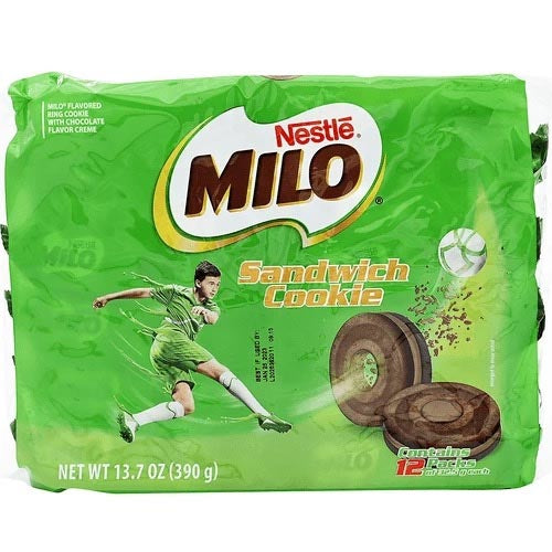 Nestle – Milo – Ring Sandwich Cookie – Chocolate Flavor Cream Filled – 12 Pack – 390 G