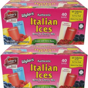 Wyler’s Italian Ice Berry and Cherry Mix Freezer Bars, 40 Count (Pack of 2)