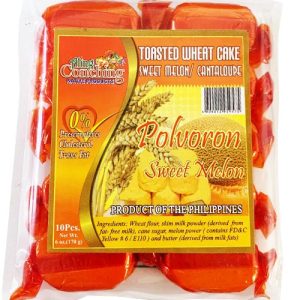 Aling Conching – Polvoron Sweet Melon- Toasted Wheat Cake – Sweet Melon / Cantaloupe – 10 Pieces – 170 G