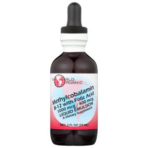 WORLD ORGANICS – Methylcobalamin B-12 with Folic Acid 1000mg