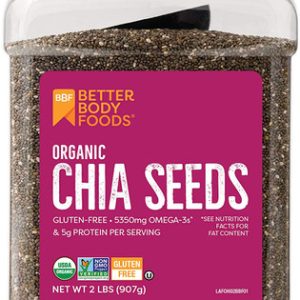 BetterBody Foods Organic Chia Seeds with Omega-3, Non-GMO (2 Pound)