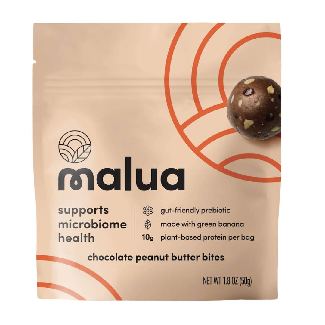 Malua Prebiotic Organic Gut Healthy Vegan Keto Friendly, Low Carb Chocolate Peanut Butter Bites – 8 Bags x 1.8 oz