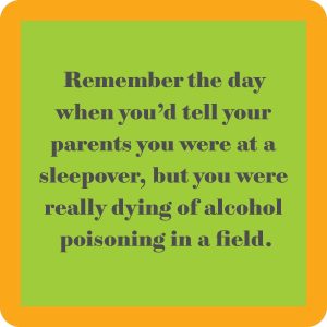 Drinks on Me coasters – Alcohol Poisoning