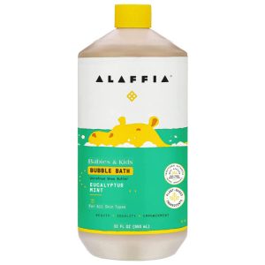 Alaffia – Kids Bubble Bath Eucalyptus Mint, 32 fl oz