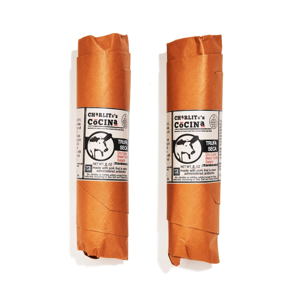 Charlito’s Cocina Trufa Seca – Dry Cured Black Truffle Salami (5oz units) – 10 LB
